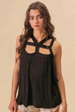 BiBi Rayon Span Jersey Cut Out with Straps Detailed - Trendsi