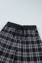 Plaid Wide-Leg Drawstring Pants - Trendsi - Flyclothing LLC