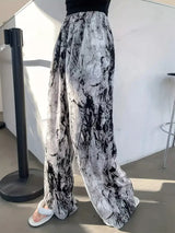 Abstract Print Wide Leg Pants - Trendsi - Flyclothing LLC