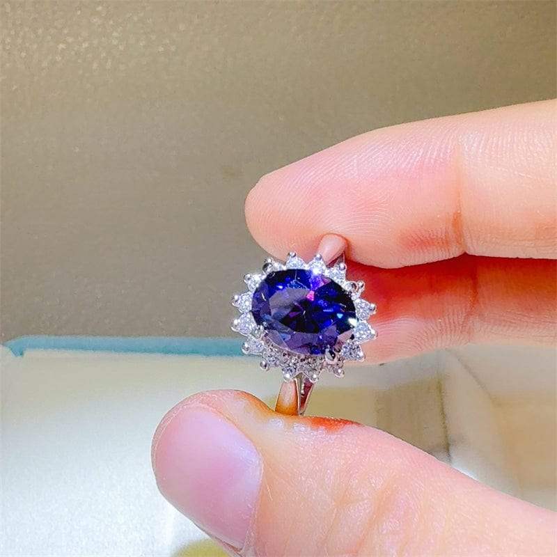 2 Carat 925 Sterling Silver Oval Moissanite Ring - Trendsi - Flyclothing LLC