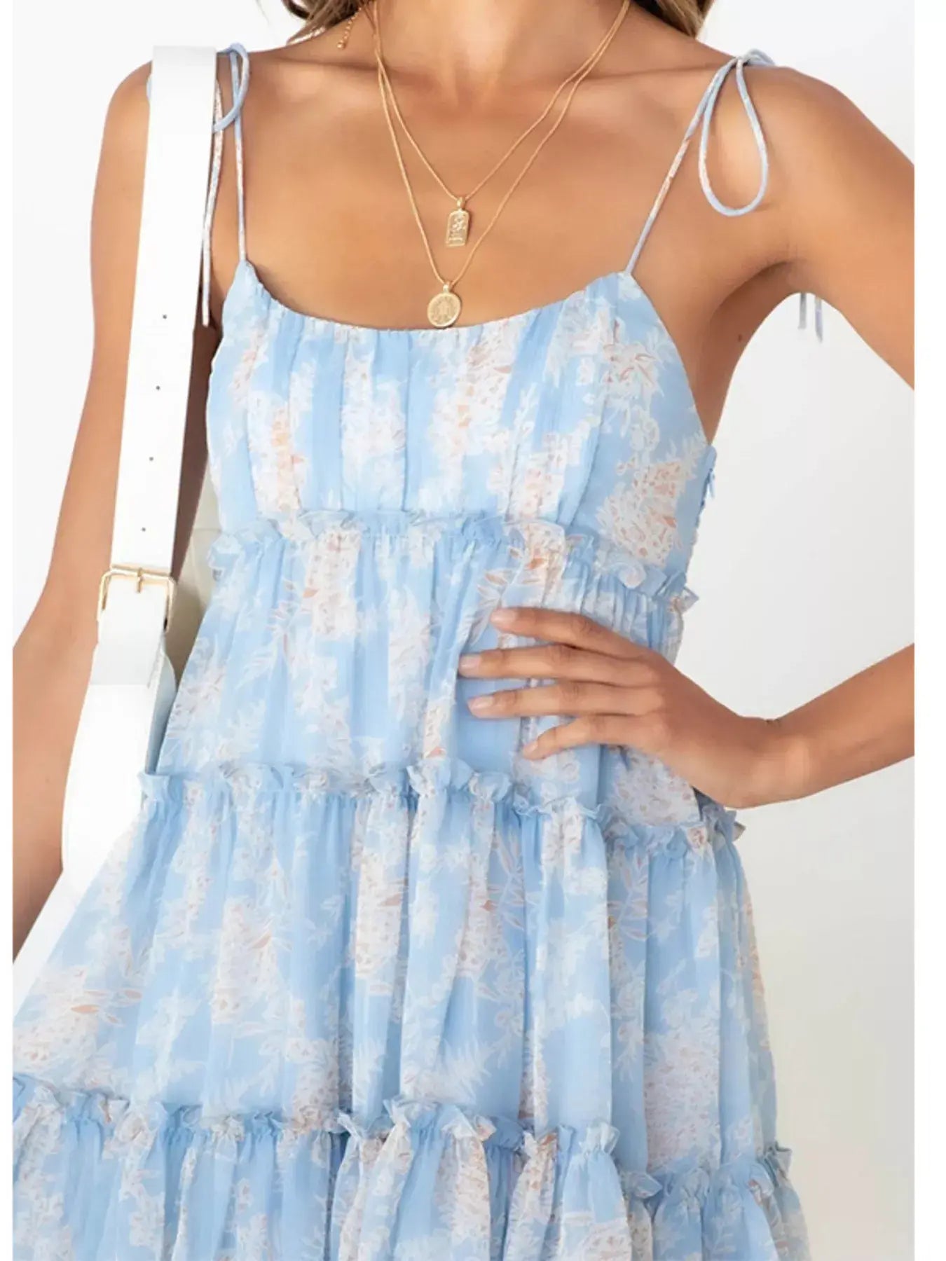 Floral Print Ruffle Tiered Mini Dress - Trendsi - Flyclothing LLC