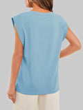 Florira Round Neck Cap Sleeve T-Shirt - Trendsi - Flyclothing LLC