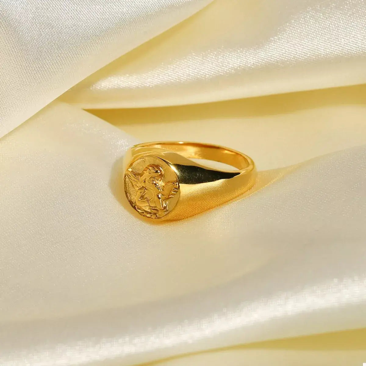 18K Gold-Plated Cupid Ring - Trendsi - Flyclothing LLC