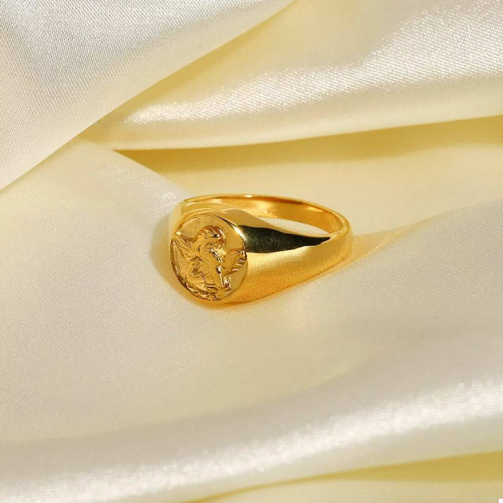 18K Gold-Plated Cupid Ring - Trendsi - Flyclothing LLC