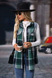 Plaid Button Up Vest Coat - Trendsi - Flyclothing LLC