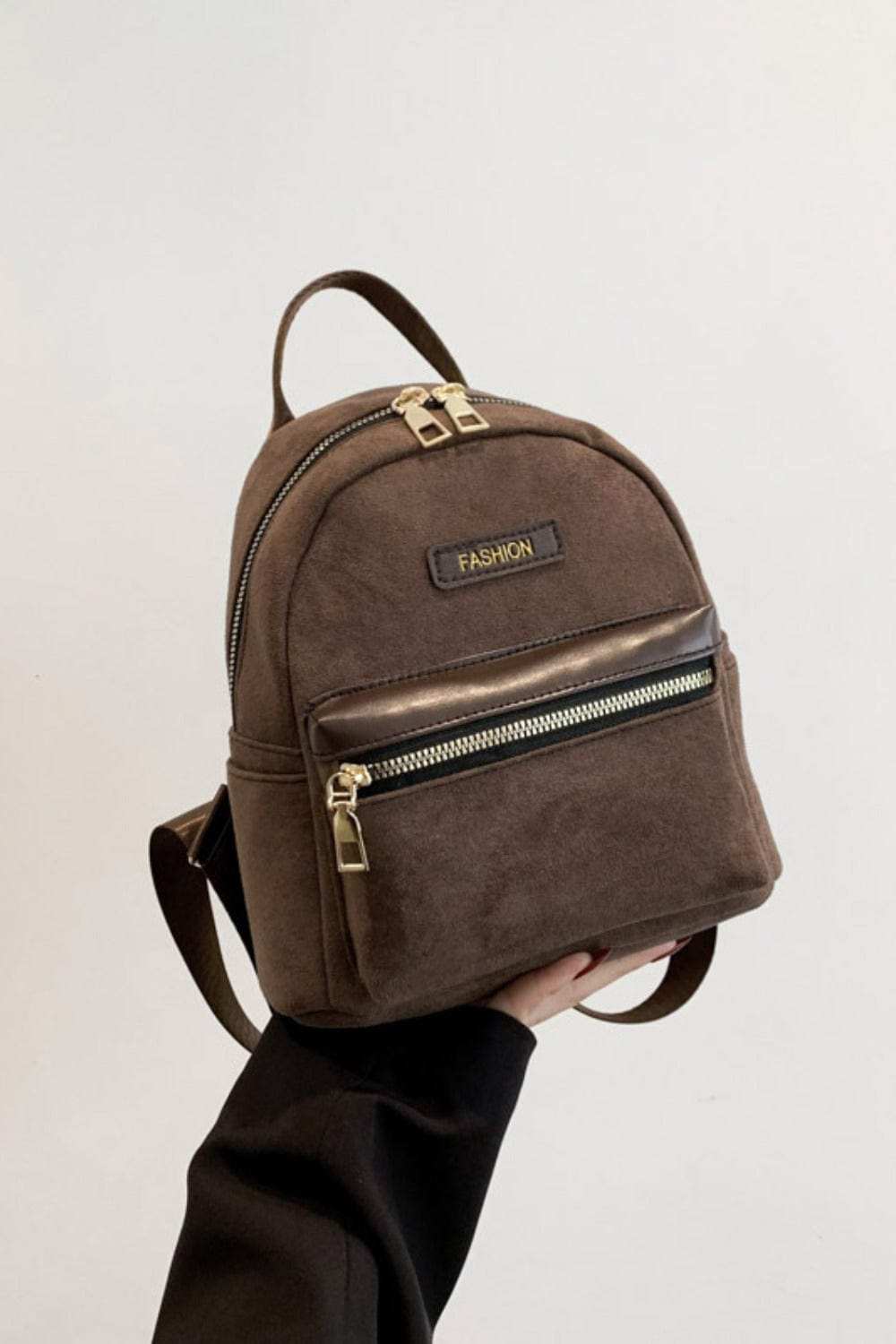 Suede Adjustable Strap Backpack Bag - Trendsi - Flyclothing LLC