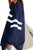 Lovelet Striped Round Neck Dropped Shoulder Sweatshirt - Trendsi - Flyclothing LLC