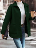 Pocketed Collared Neck Button Up Jacket - Trendsi - Flyclothing LLC