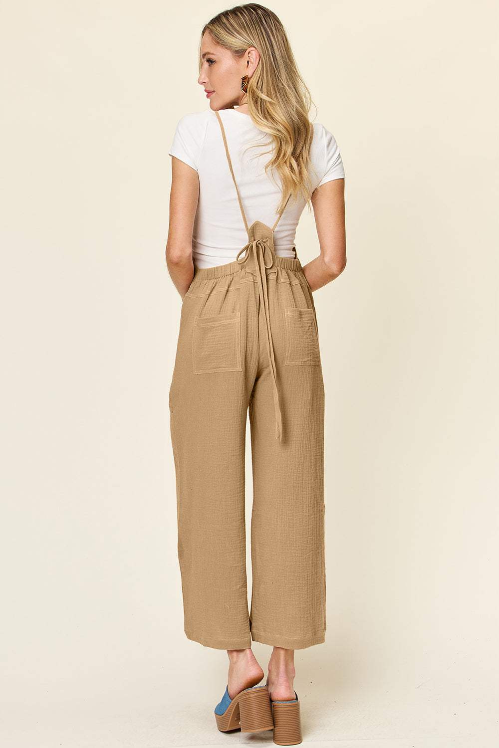Double Take Full Size Texture Sleeveless Wide Leg Overall - Trendsi - Flyclothing LLC