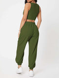 Wide Strap Top and Drawstring Joggers Set - Trendsi - Flyclothing LLC