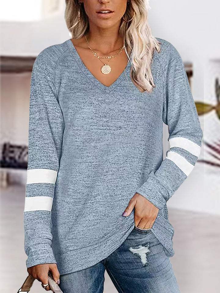 V-Neck Raglan Sleeve T-Shirt - Trendsi - Flyclothing LLC