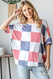 HOPELY Checkered Round Neck Half Sleeve T-Shirt - Trendsi - Flyclothing LLC