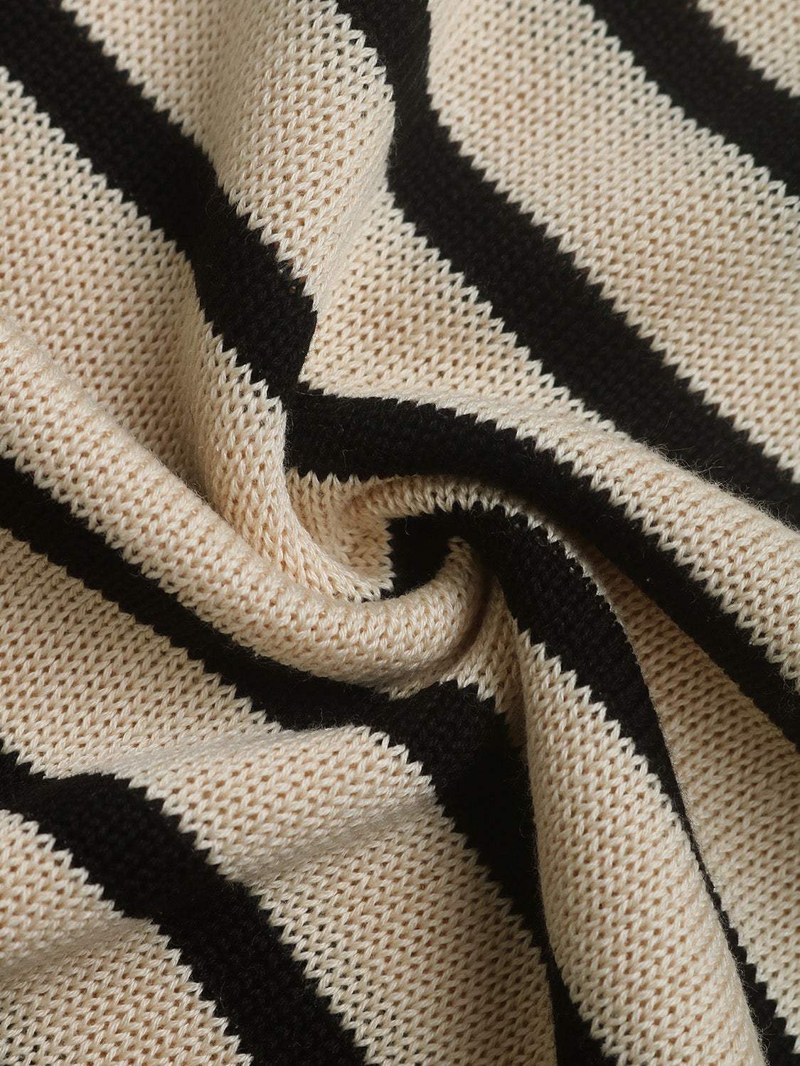 Striped Round Neck Long Sleeve Knit Top - Trendsi - Flyclothing LLC