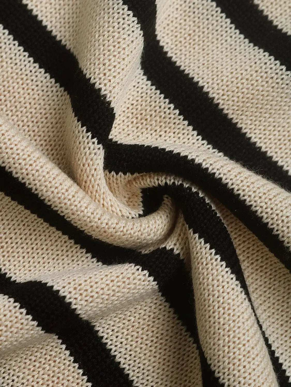 Striped Round Neck Long Sleeve Knit Top - Trendsi - Flyclothing LLC