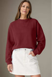 Round Neck Long Sleeve Sweatshirt - Trendsi - Flyclothing LLC