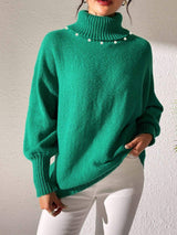 Turtleneck Long Sleeve Sweater - Trendsi - Flyclothing LLC