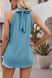 Tied Cutout Grecian Neck Tank - Trendsi - Flyclothing LLC