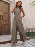Printed Wide Leg Sleeveless Jumpsuit - Trendsi - Flyclothing LLC