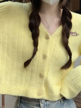 Button Up Ribbed Knit Cardigan - Trendsi - Flyclothing LLC