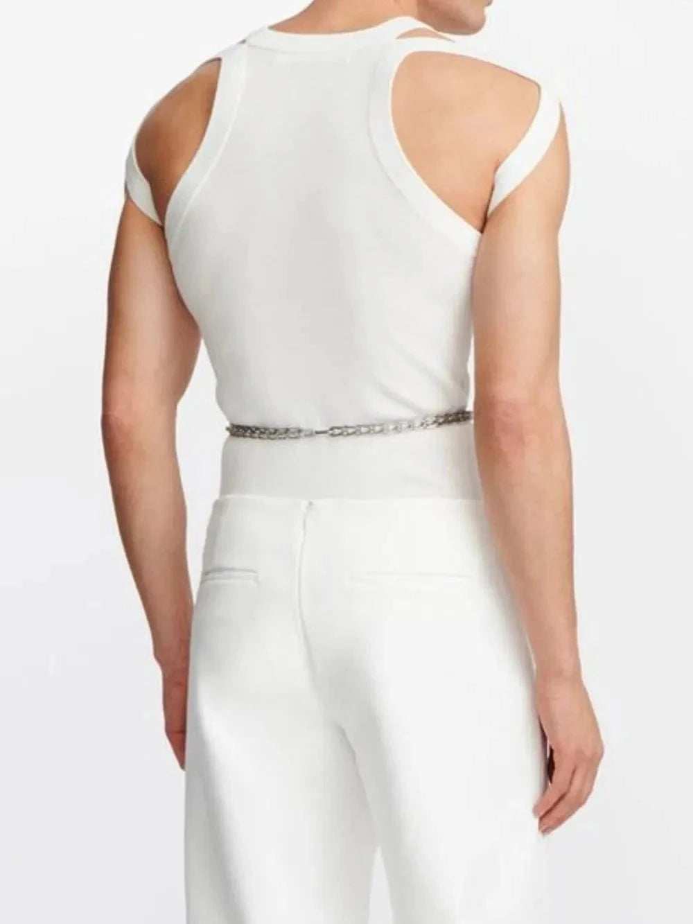 Men's Full Size Cutout Round Neck Tank Plus Size - Trendsi - Flyclothing LLC