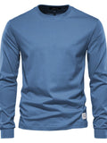 Men's Full Size Round Neck Long Sleeve T-Shirt Plus Size - Trendsi