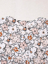 Floral Print Frilled Puff Sleeve Button Down Shirt - Trendsi - Flyclothing LLC
