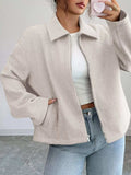 Casual Zip-Up Long Sleeve Jacket - Trendsi - Flyclothing LLC