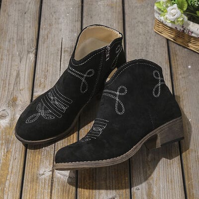 Block Heel Ankle Boots - Trendsi