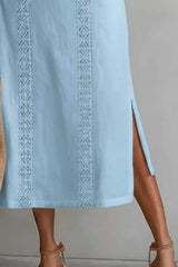 Sleeveless Side Slit Dress with Pockets - Trendsi - Flyclothing LLC