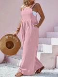 Plus Size Square Neck Wide Leg Overalls - Trendsi - Flyclothing LLC
