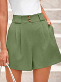 Two Button Wide Waistband Shorts - Trendsi - Flyclothing LLC