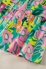 Button Down Floral Puff Sleeve Babydoll Dress - Trendsi - Flyclothing LLC