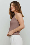 THE BLANK LAB Round Neck Ribbed Cropped Tank - Trendsi - Flyclothing LLC