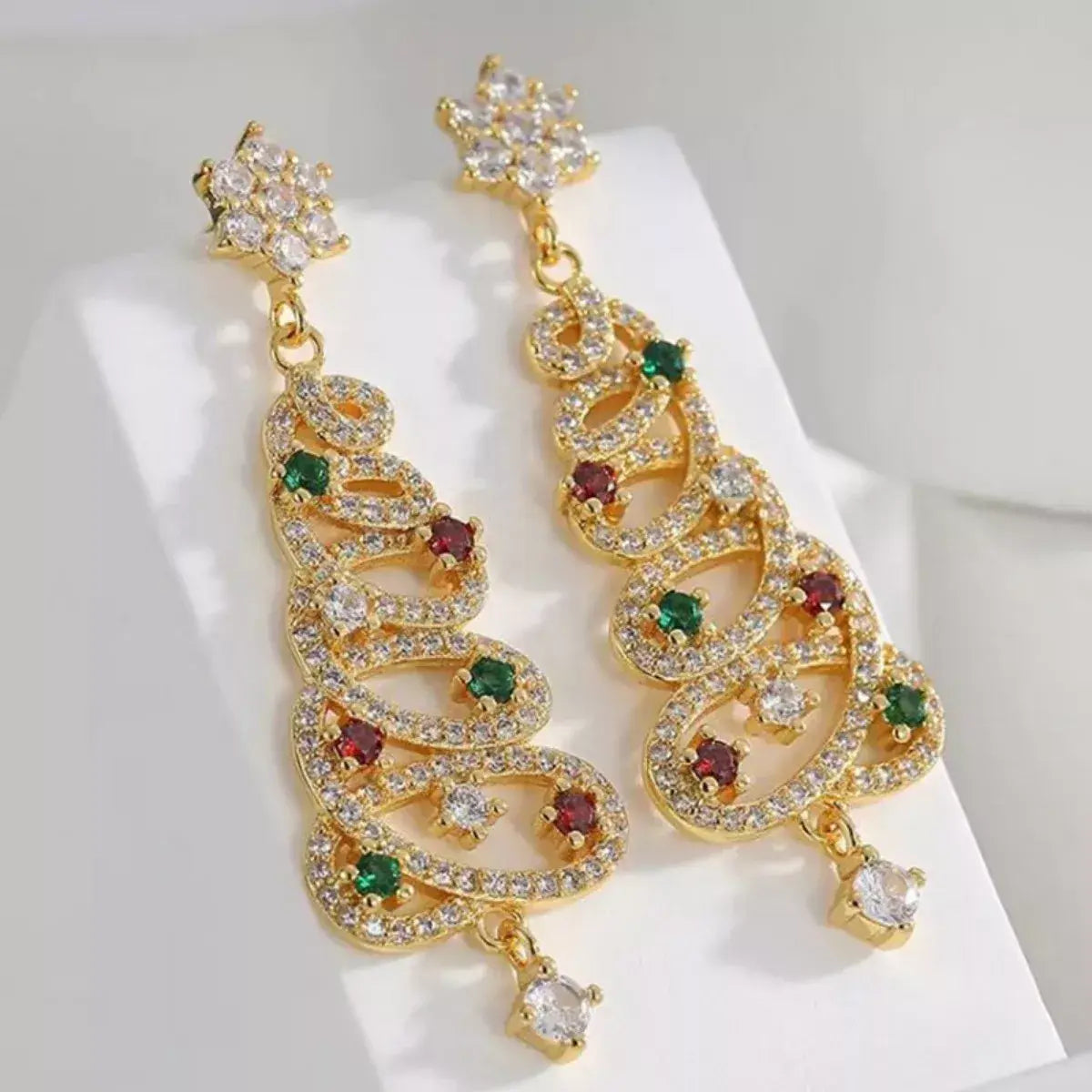 Christmas Tree Dangle Earrings - Trendsi - Flyclothing LLC