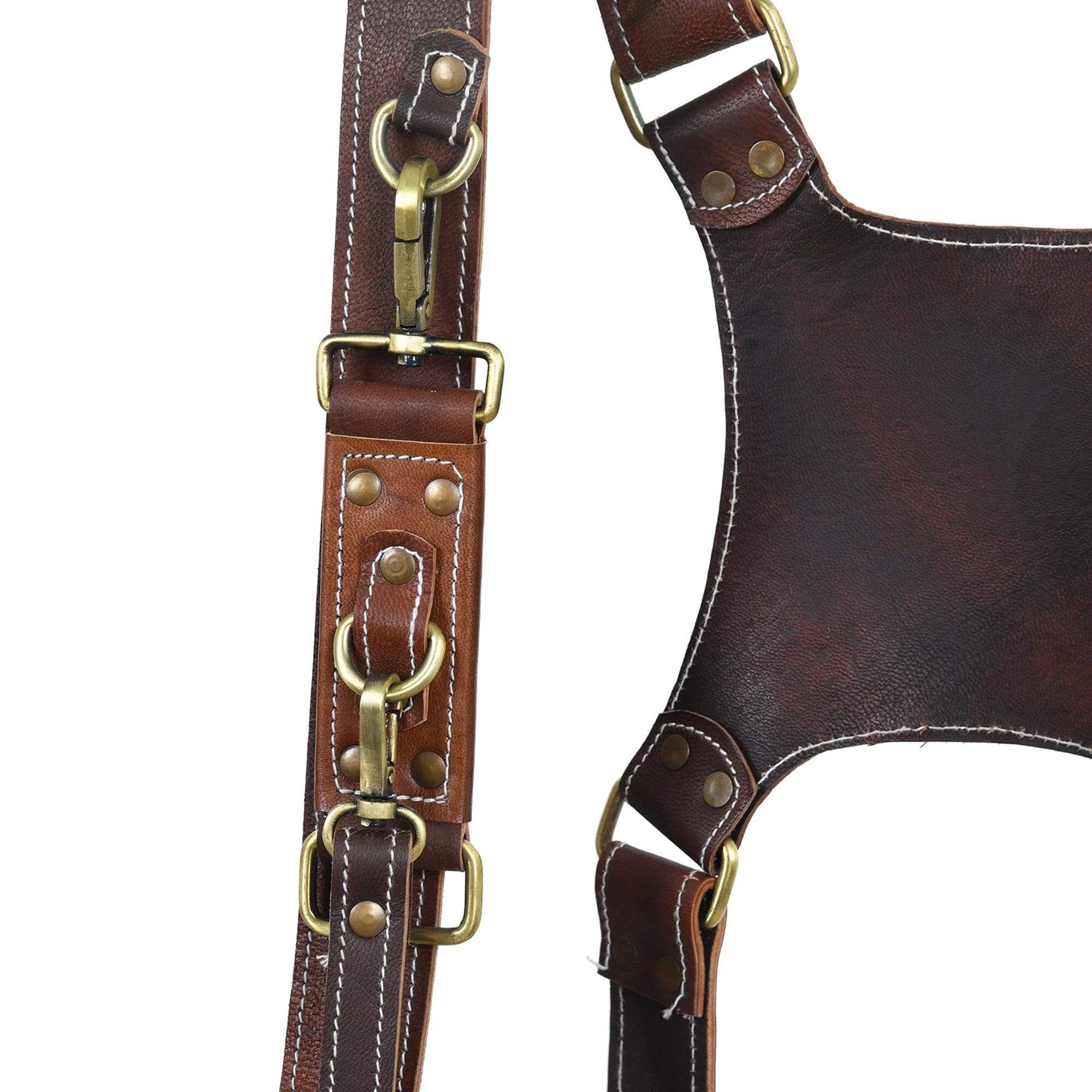 Goat Leather Dual Camera Harness - Classy Leather Bags - Flyclothing LLC