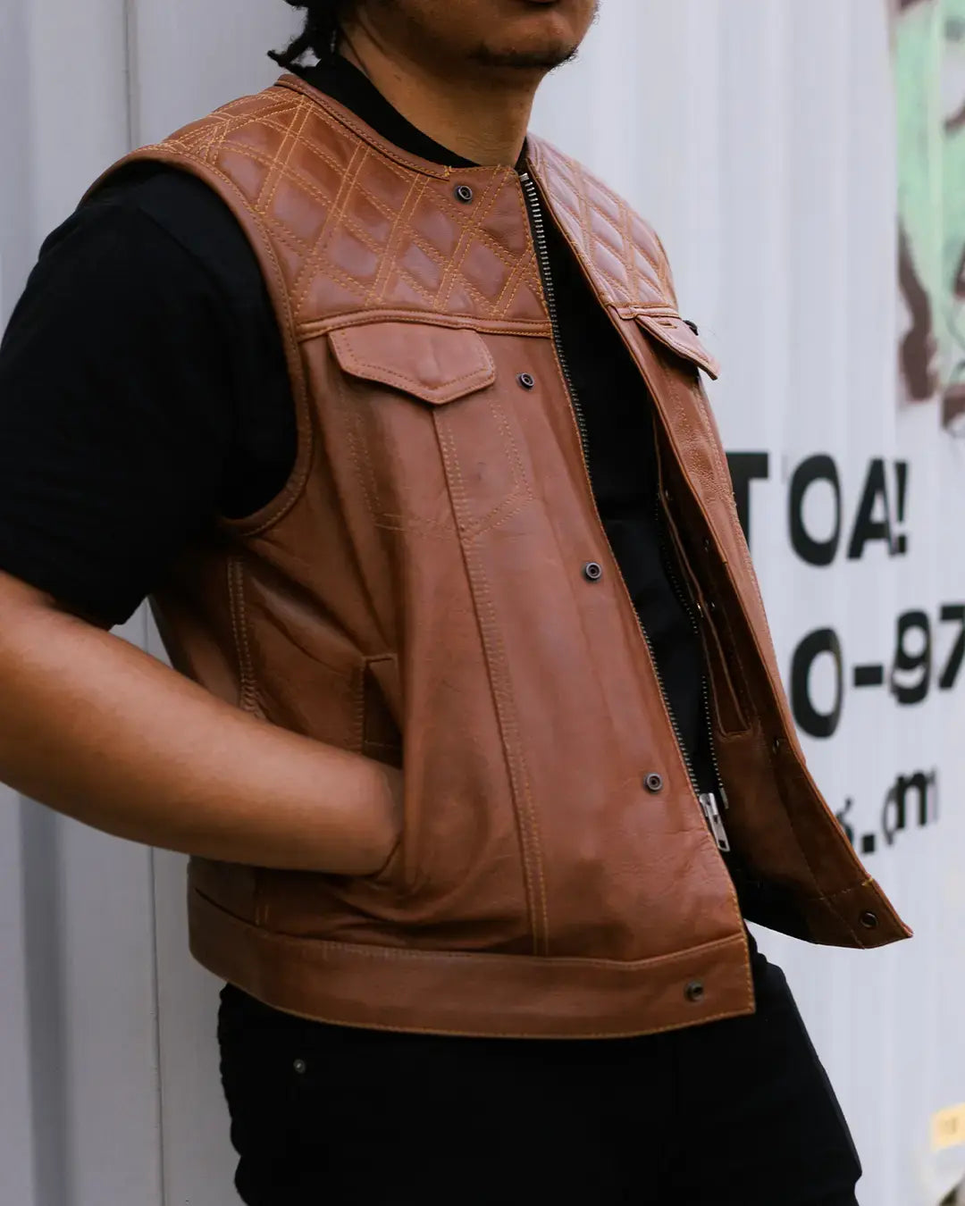 Dust Devil Men's Motorcycle Leather Vest (limited edition) - First Manufacturing Company - Flyclothing LLC