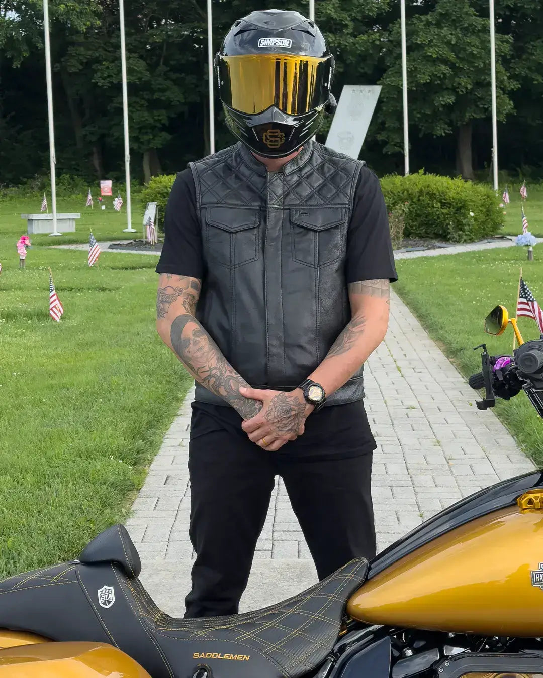 FMCo Men's Signature Leather Vest - First Manufacturing Company - Flyclothing LLC