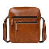 The Compact Messenger- Tan - Classy Leather Bags - Flyclothing LLC