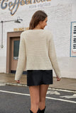 Round Neck Button Up Cardigan with Pockets - Trendsi