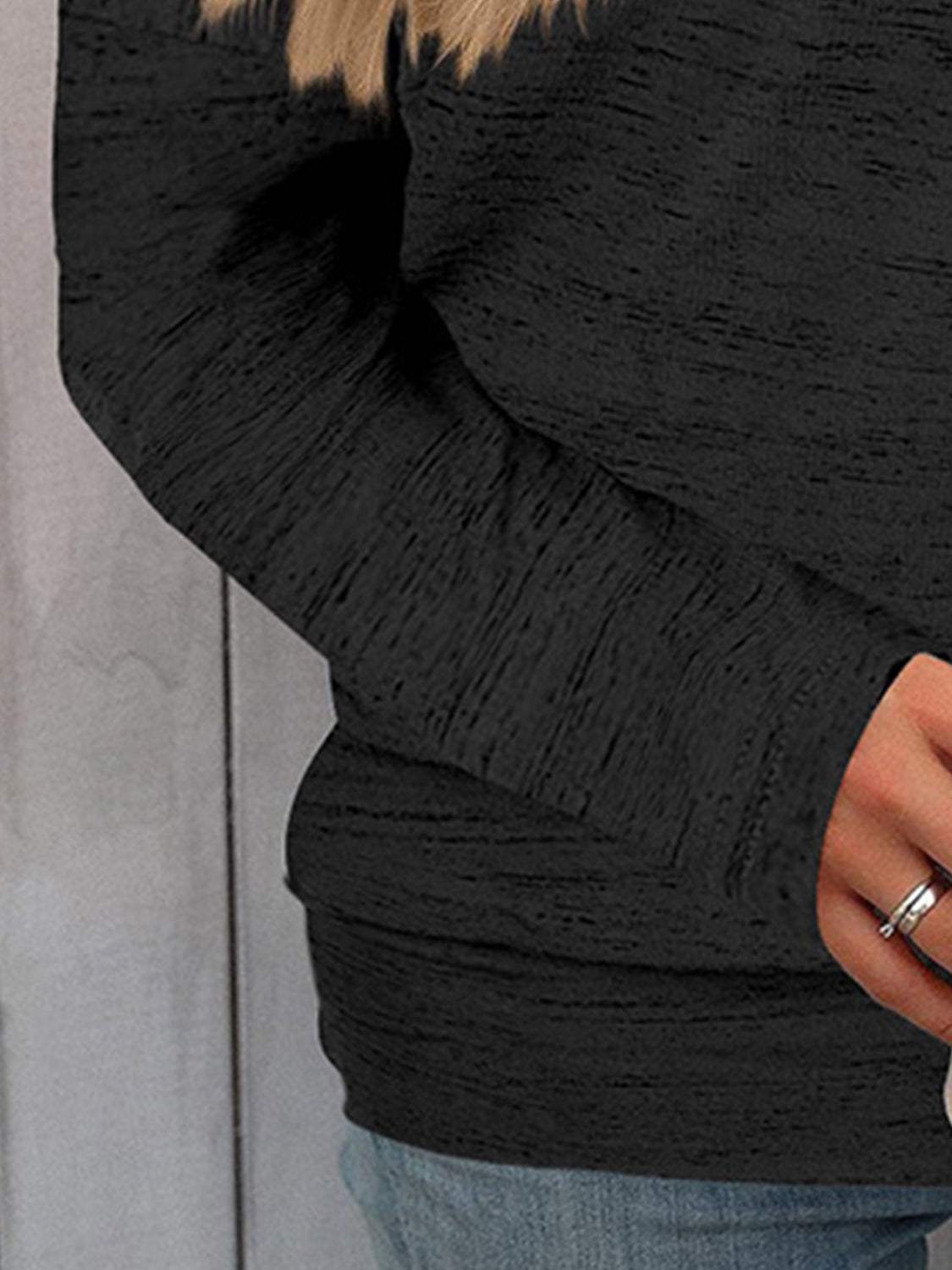 Full Size Heathered Long Sleeve Top - Trendsi - Flyclothing LLC