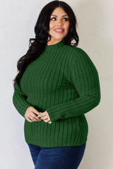 Basic Bae Full Size Ribbed Mock Neck Long Sleeve T-Shirt - ShopBasicbae - Flyclothing LLC