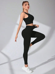Scoop Neck Wide Strap Top and Pants Active Set - Trendsi