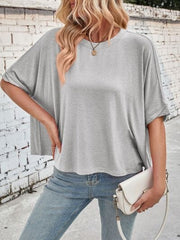 Lovelet Round Neck Half Sleeve T-Shirt - Trendsi