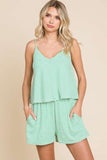 Culture Code Full Size Double Flare Striped Romper - Trendsi