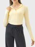 Zip Up Hooded Long Sleeve Active Outerwear - Flyclothing LLC