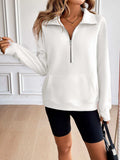 Ivy Lane Half Zip Raglan Sleeve Sweatshirt - Trendsi - Flyclothing LLC