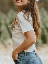 Bow Round Neck Short Sleeve T-Shirt - Trendsi - Flyclothing LLC