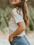 Bow Round Neck Short Sleeve T-Shirt - Trendsi