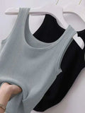 Plus Size Ribbed Knit Scoop Neck Tank Top - Trendsi - Flyclothing LLC