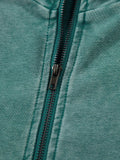 Half Zip Kangaroo Pocket Mineral Wash Baggy Hoodie - Trendsi - Flyclothing LLC